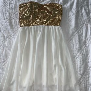 A white dress with top glitter